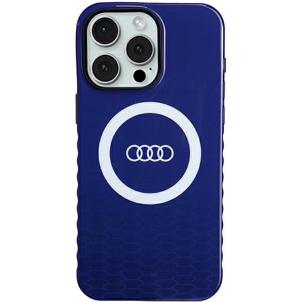 Audi case for iPhone 15 Pro Max 6,7" blue IML Big Logo MagSafe Case