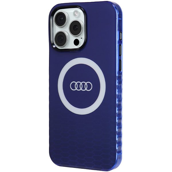 Audi case for iPhone 15 Pro Max 6,7" blue IML Big Logo MagSafe Case