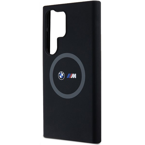 BMW case for Samsung Galaxy S24 Ultra black M Silicone Printed Ring MagSafe