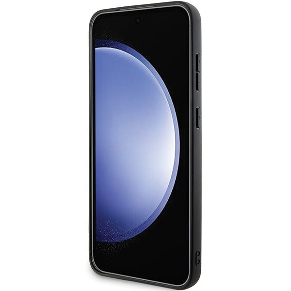 380922_oryg BMW case for Samsung Galaxy S24 Plus black Signature Leather Half Textured & Circle MagSafe