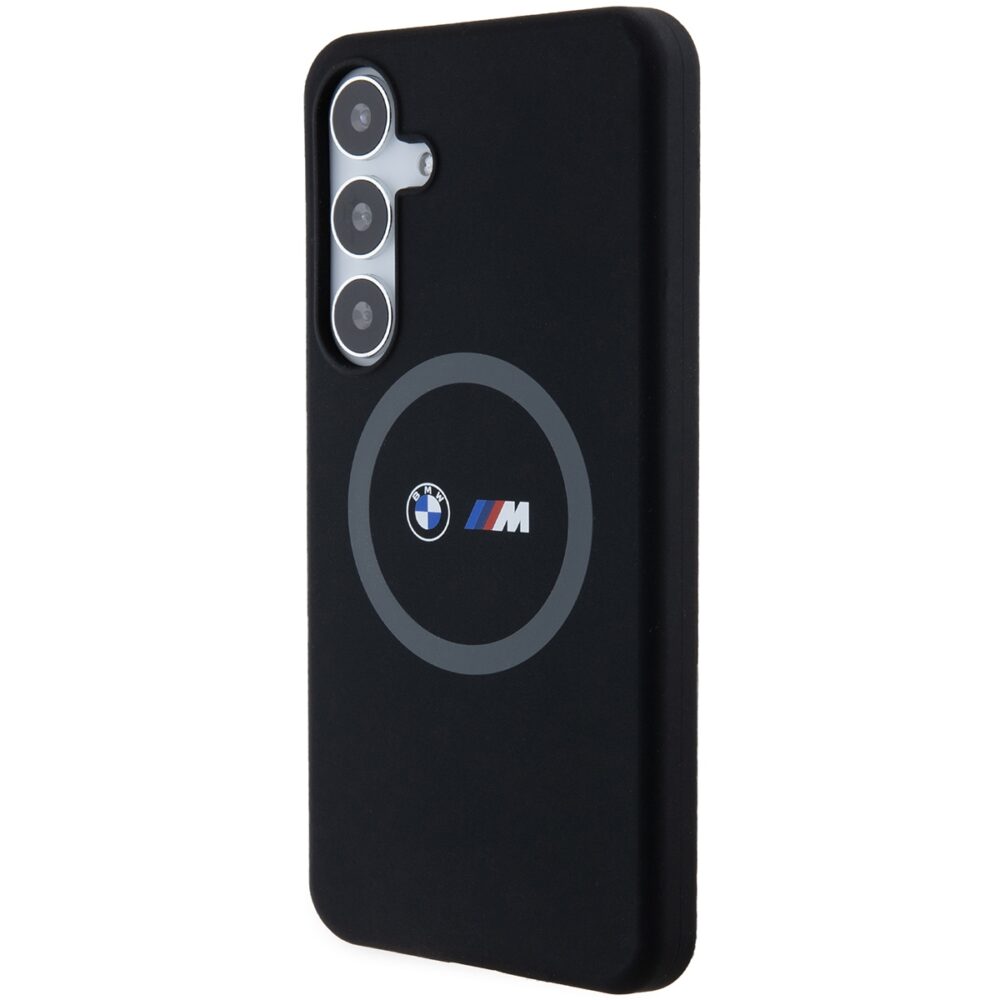 BMW case for Samsung Galaxy S24 Plus black M Silicone Printed Ring MagSafe