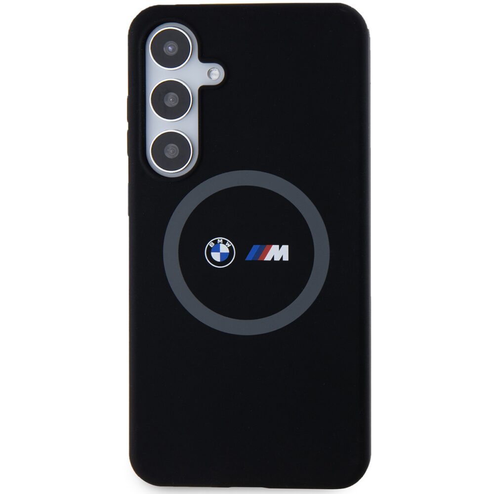 BMW case for Samsung Galaxy S24 Plus black M Silicone Printed Ring MagSafe
