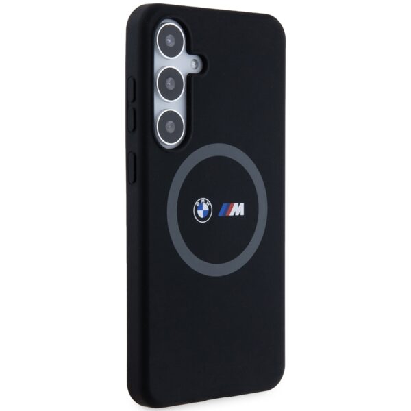BMW case for Samsung Galaxy S24 Plus black M Silicone Printed Ring MagSafe