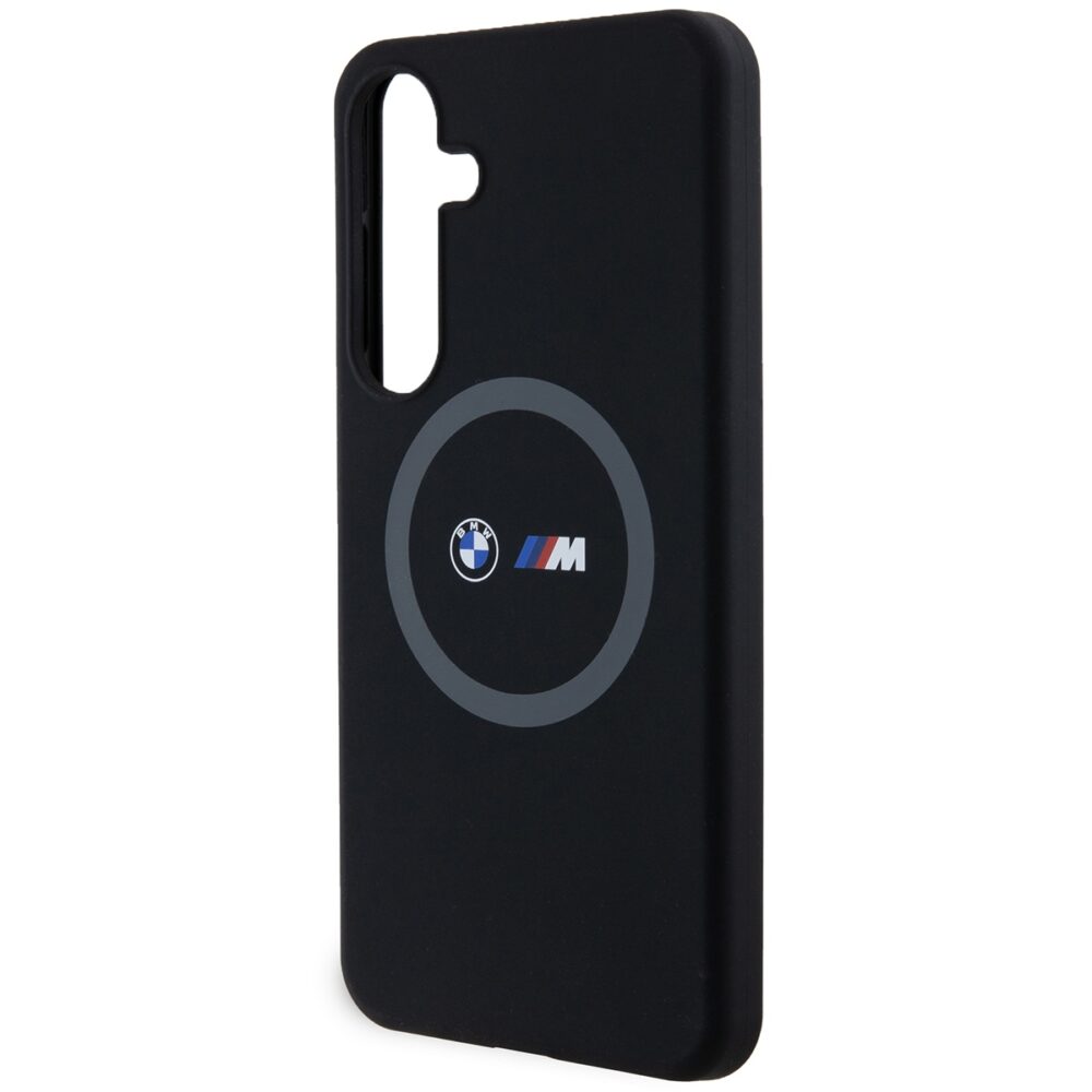 BMW case for Samsung Galaxy S24 Plus black M Silicone Printed Ring MagSafe