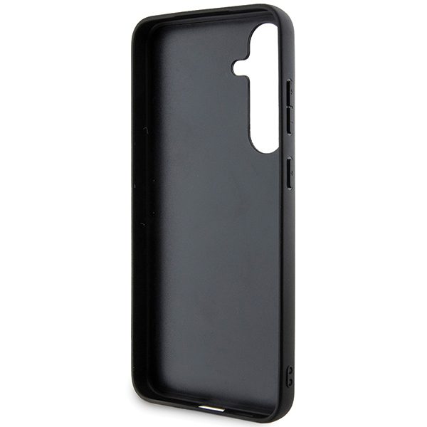 BMW case for Samsung Galaxy S24 black Signature Leather Half Textured & Circle MagSafe