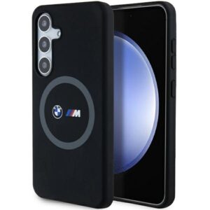 BMW case for Samsung Galaxy S24 black M Silicone Printed Ring MagSafe