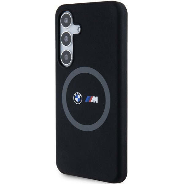 BMW case for Samsung Galaxy S24 black M Silicone Printed Ring MagSafe