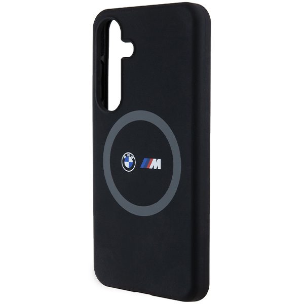 BMW case for Samsung Galaxy S24 black M Silicone Printed Ring MagSafe