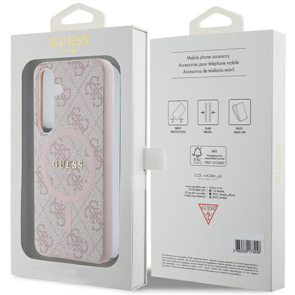 Guess case for Samsung Galaxy S24 GUHMS24SG4GFRP pink HC MAGSAFE PU 4G RING CLASSIC LOGO