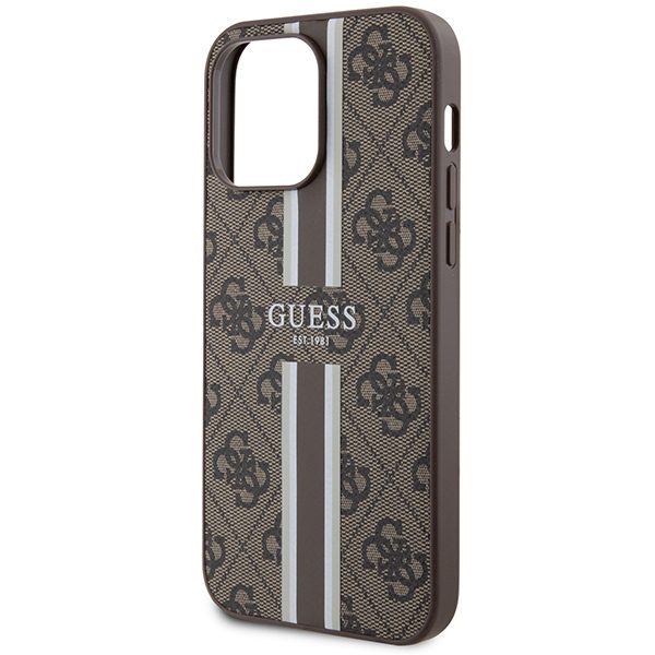 381079_oryg Guess case for iPhone 15 Pro Max 6,7" GUHMP15XP4RPSW brązowa HC MAGSAFE 4G PRINTED STRIPES