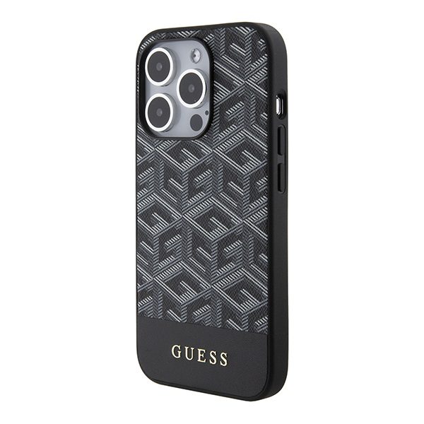 Guess case for iPhone 14 Pro Max 6,7" GUHMP15XHGCFSEK black HC MAGSAFE GCUBE PU STRIPE