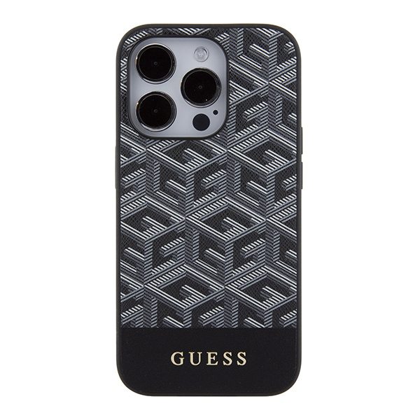 Guess case for iPhone 14 Pro Max 6,7" GUHMP15XHGCFSEK black HC MAGSAFE GCUBE PU STRIPE