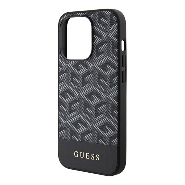 Guess case for iPhone 14 Pro Max 6,7" GUHMP15XHGCFSEK black HC MAGSAFE GCUBE PU STRIPE