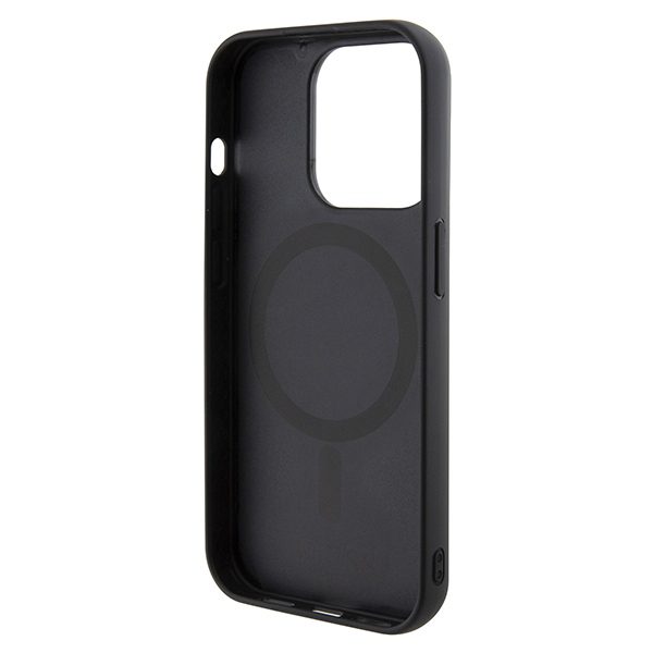 Guess case for iPhone 14 Pro Max 6,7" GUHMP15XHGCFSEK black HC MAGSAFE GCUBE PU STRIPE