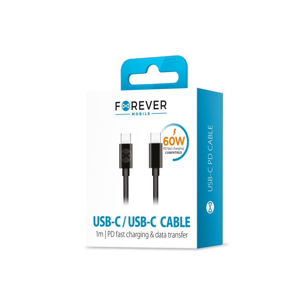 381194_oryg Forever cable USB-C - USB-C 1,0 m 60W black