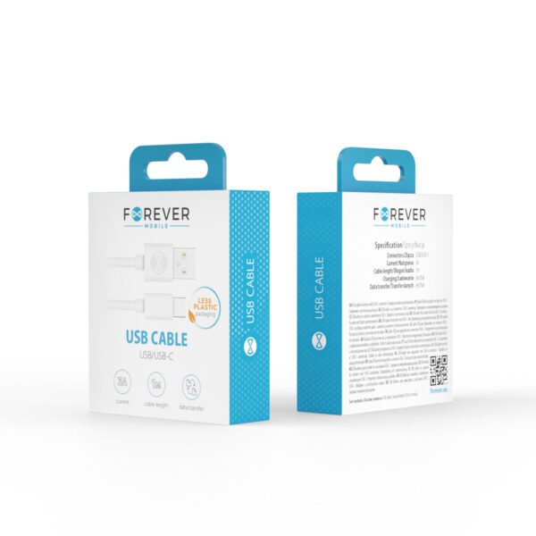 381198_oryg Forever cable USB - USB-C 1,0 m 3A white