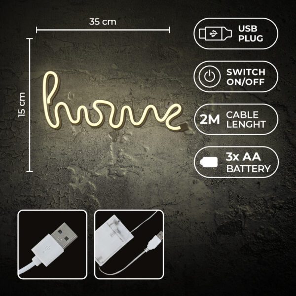 382068_oryg Neon LED Light HOME warm white Bat + USB FLNE21 Forever Light