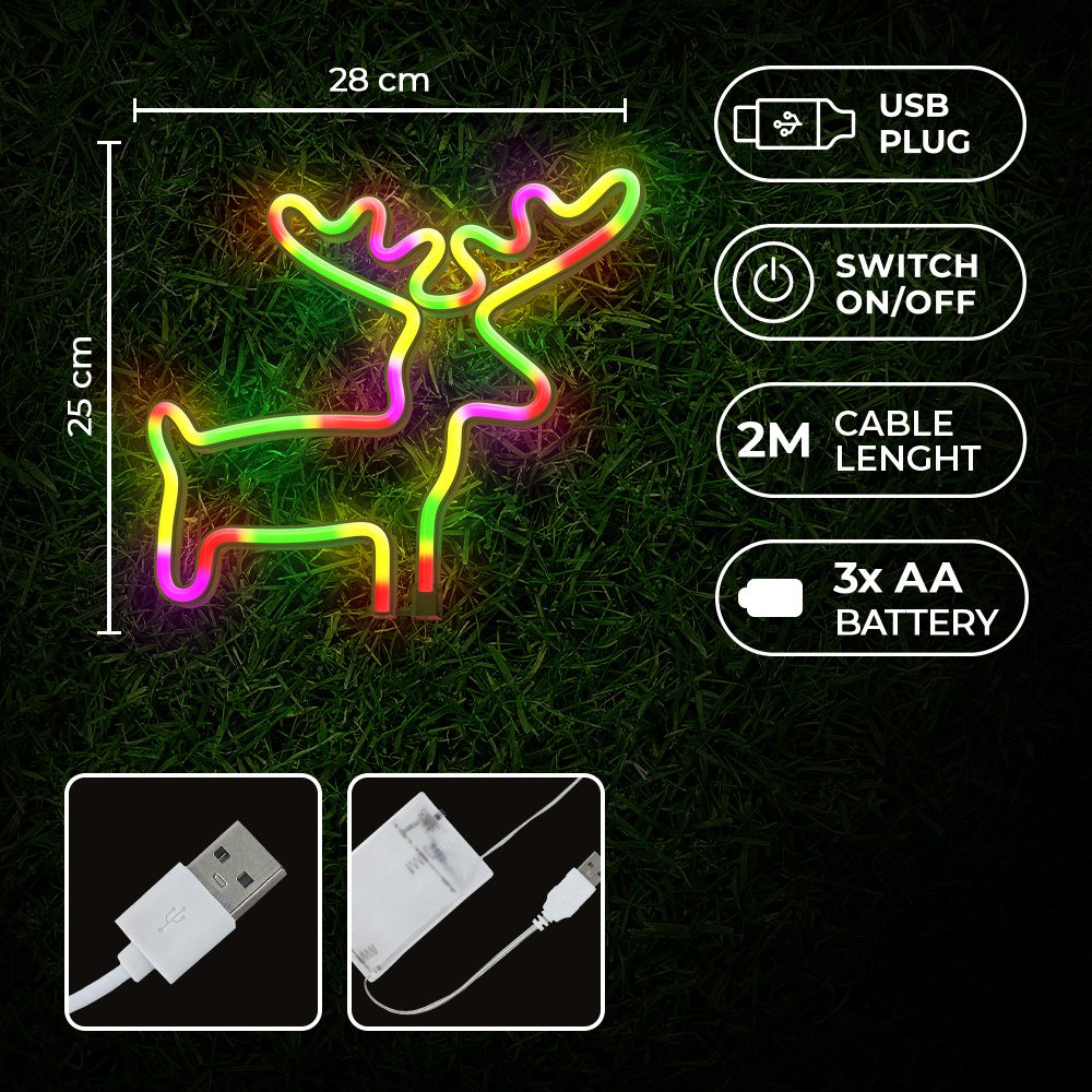 382123_oryg Neon LED Light ELK multicolor Bat + USB FLNE12 Forever Light