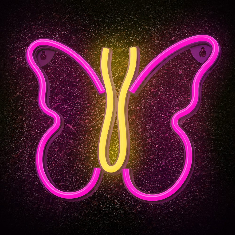 382255_oryg Neon LED Light BUTTERFLY pink NNE03 Neolia