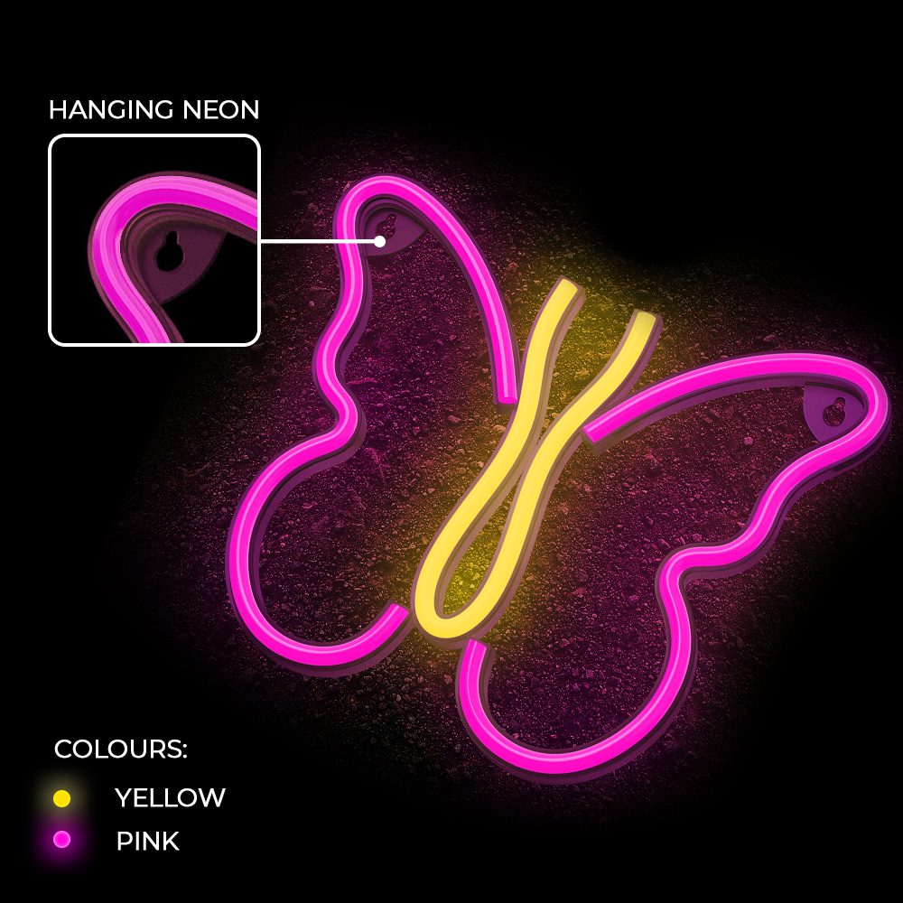 382257_oryg Neon LED Light BUTTERFLY pink NNE03 Neolia