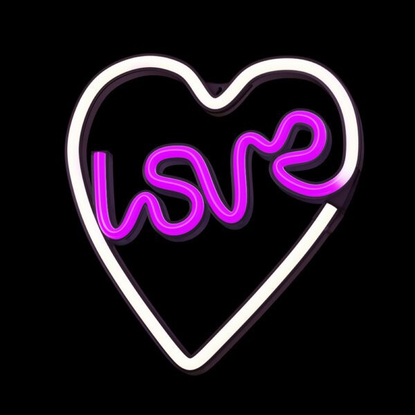 Neon LED Light LOVE HEART purple white NNE02 Neolia