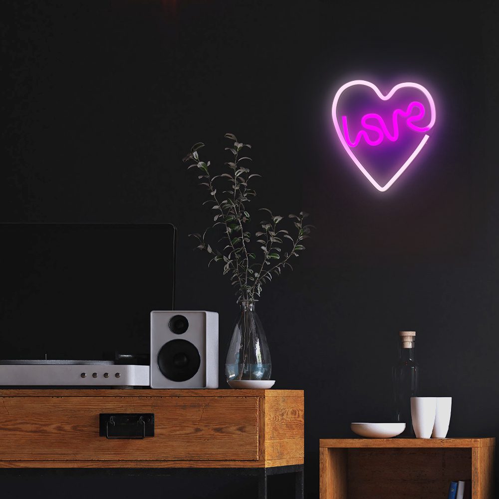 Neon LED Light LOVE HEART purple white NNE02 Neolia