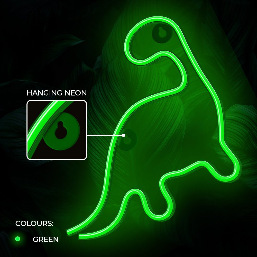 382296_oryg Neon LED Light DINOSAUR green NNE01 Neolia