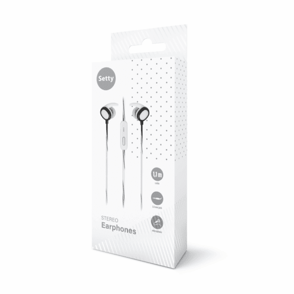 Setty wired earphones Sport white