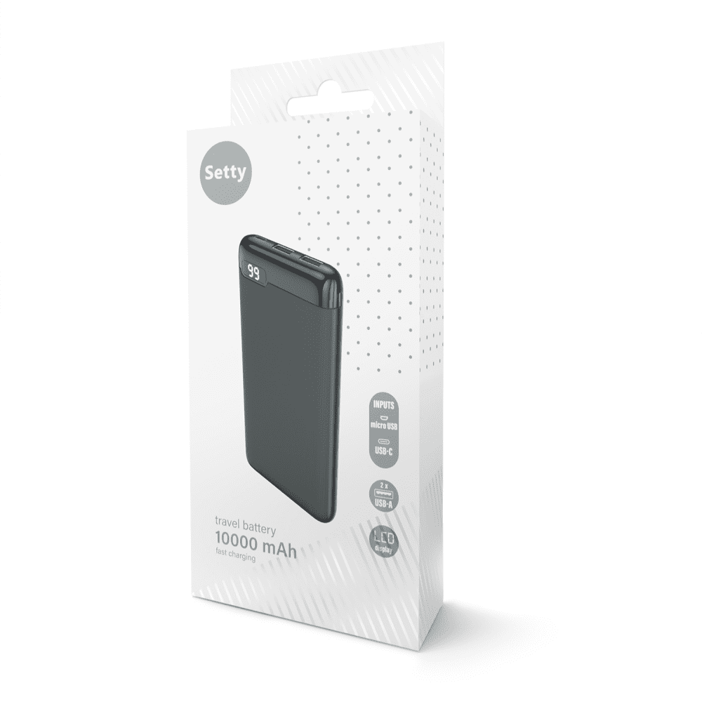 Setty power bank 10000 mAh LCD SPBL-10 black