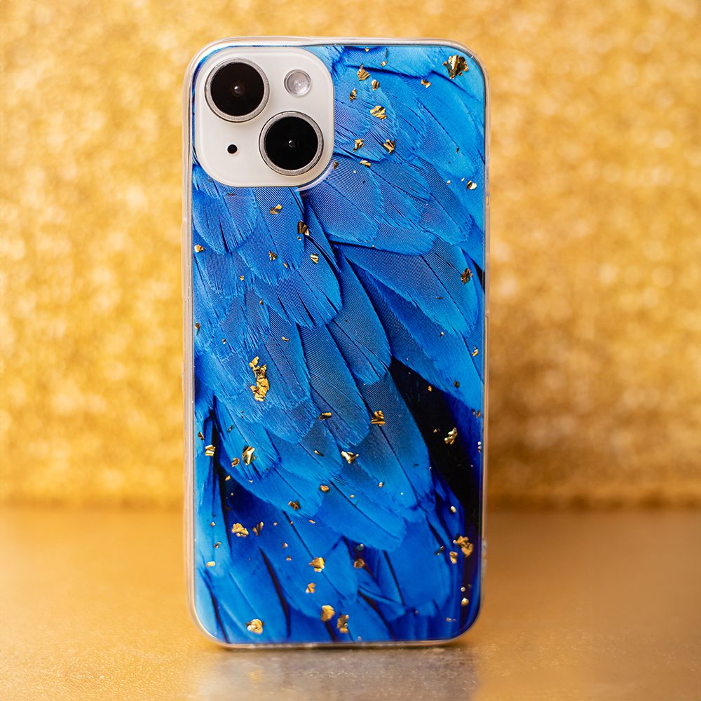 383190_oryg Gold Glam case for iPhone 12 / 12 Pro 6,1" blue