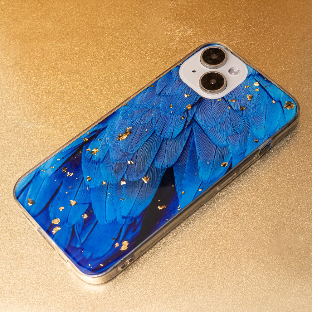 383191_oryg Gold Glam case for iPhone 12 / 12 Pro 6,1" blue
