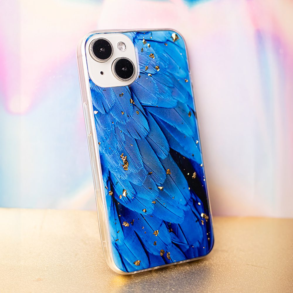 383194_oryg Gold Glam case for iPhone 12 / 12 Pro 6,1" blue