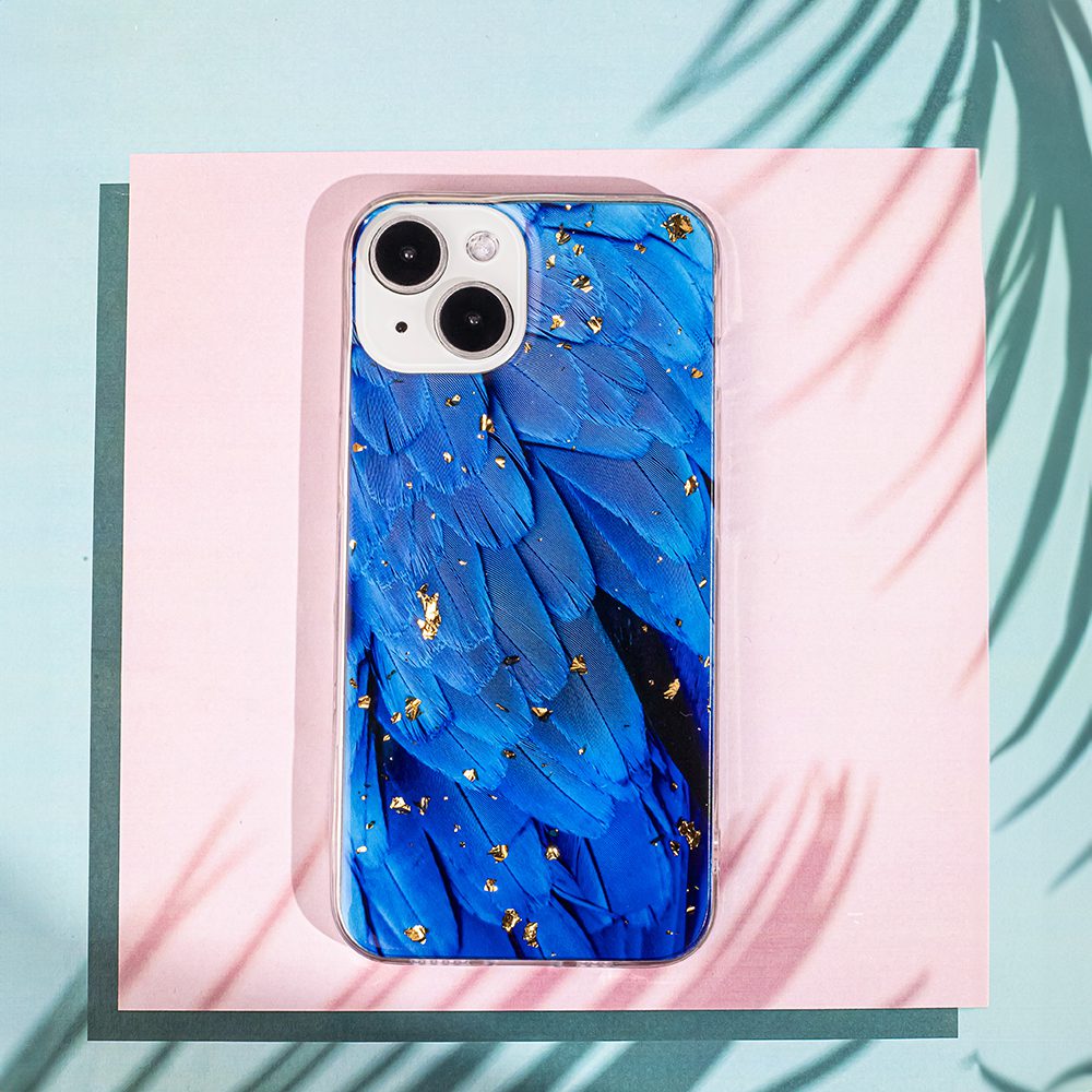 383195_oryg Gold Glam case for iPhone 12 / 12 Pro 6,1" blue
