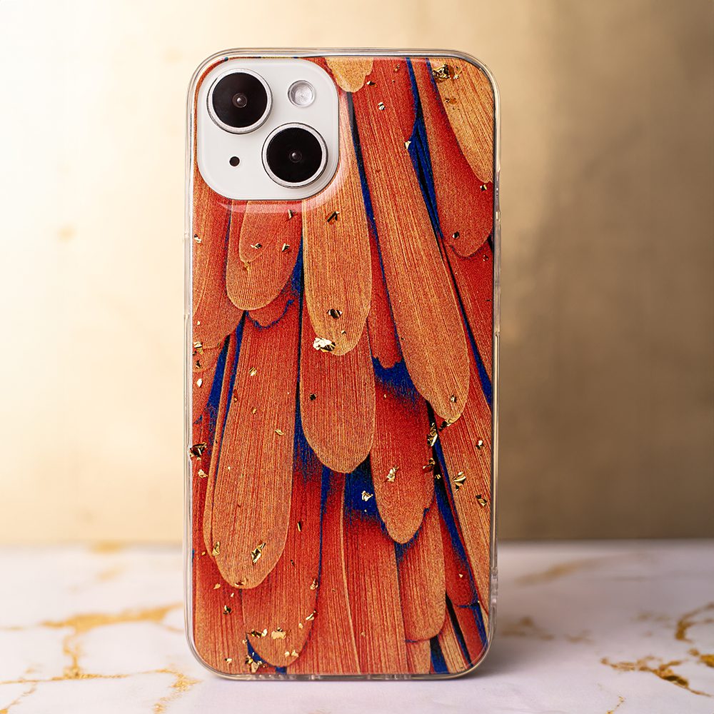 383231_oryg Gold Glam case for iPhone 12 / 12 Pro 6,1" orange