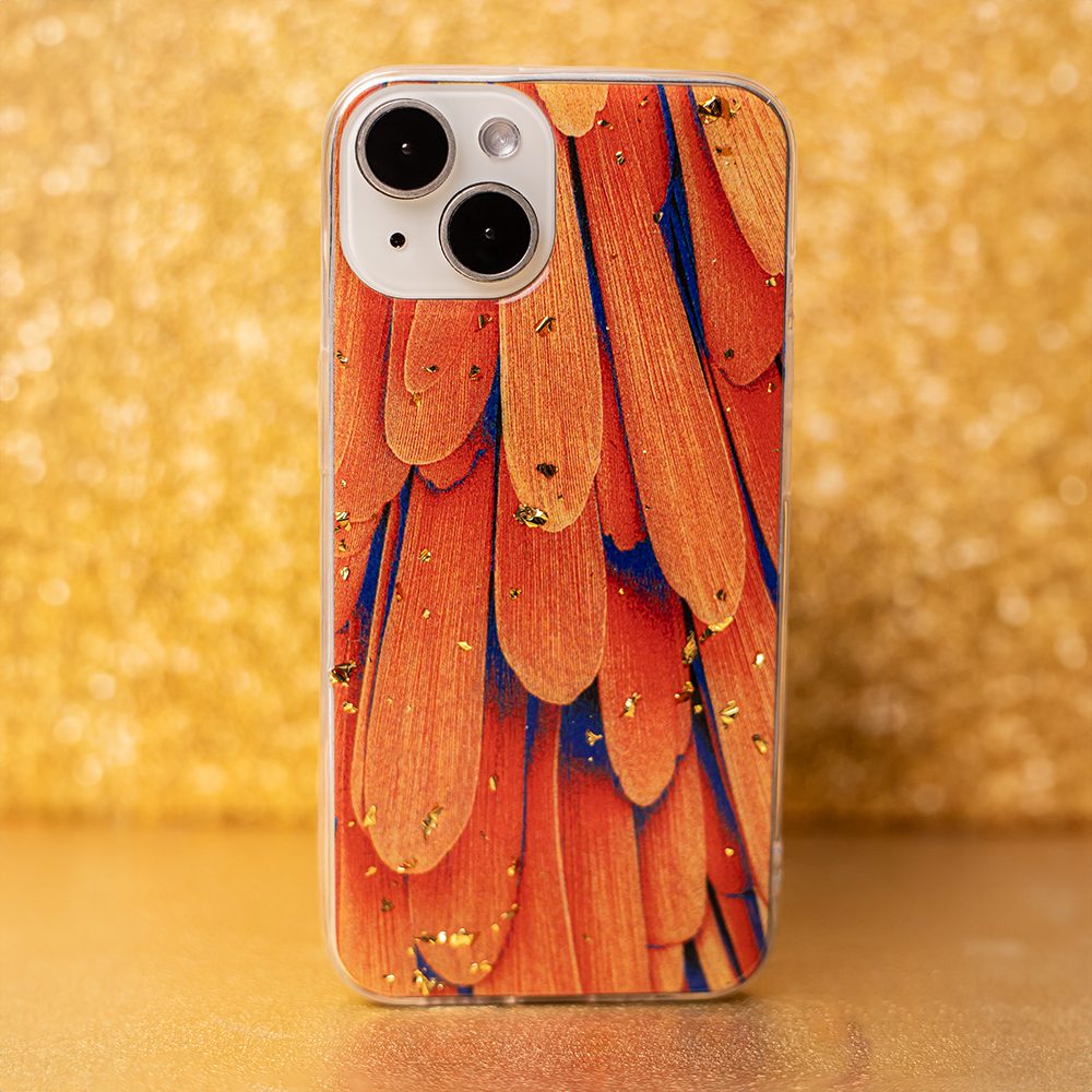 383232_oryg Gold Glam case for iPhone 12 / 12 Pro 6,1" orange