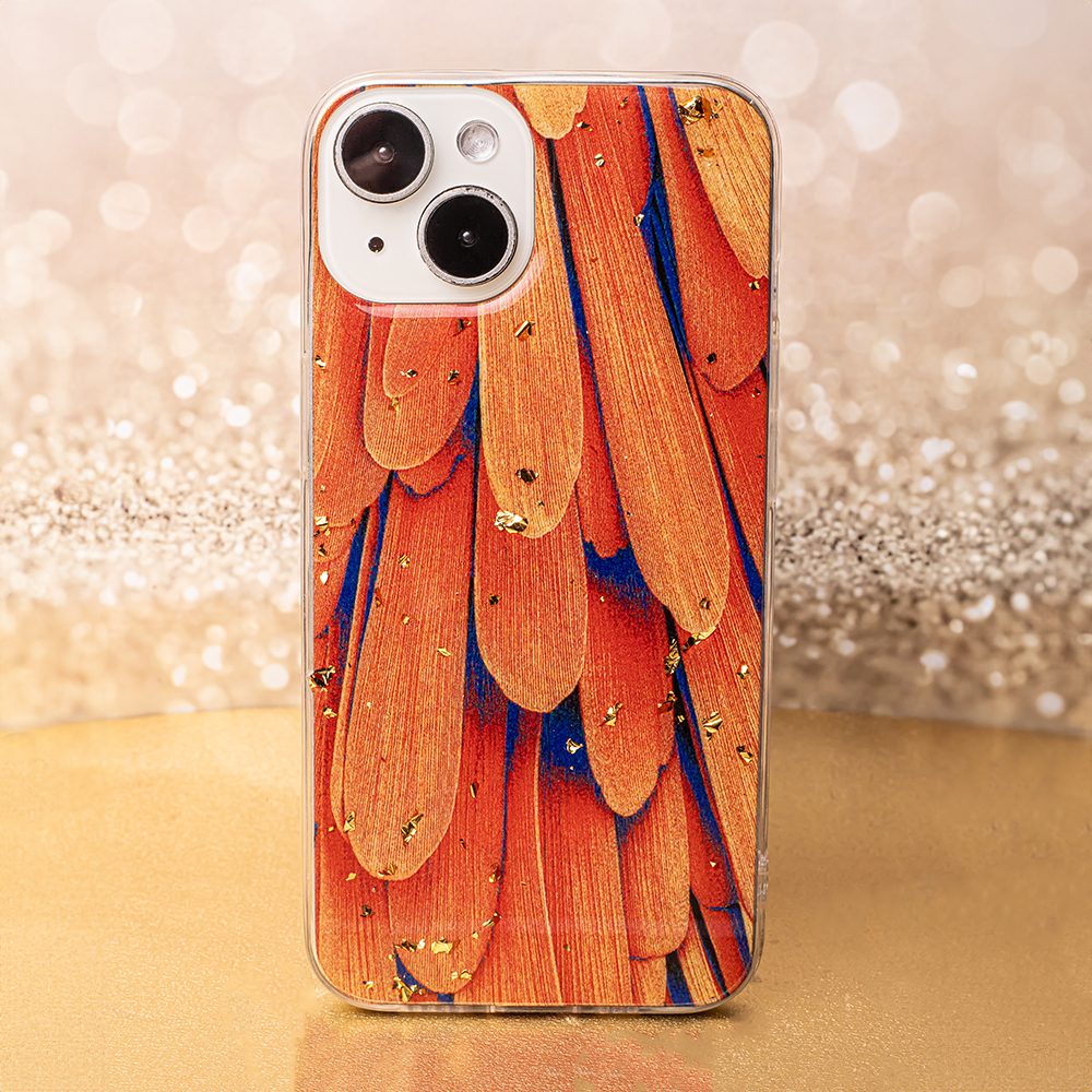 383234_oryg Gold Glam case for iPhone 12 / 12 Pro 6,1" orange