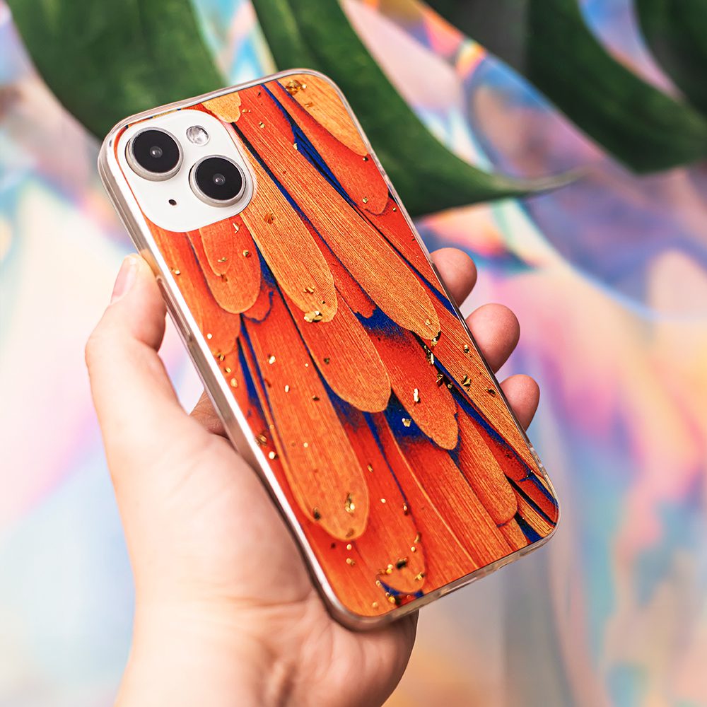 383235_oryg Gold Glam case for iPhone 12 / 12 Pro 6,1" orange