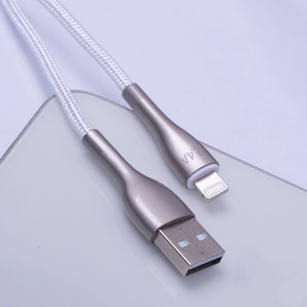 Forever Sleek cable USB - Lightning 1,0 m 2.4A white