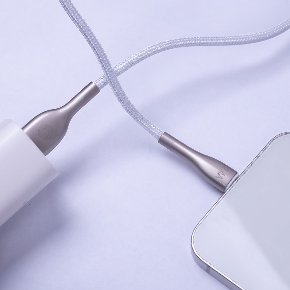 Forever Sleek cable USB - Lightning 1,0 m 2.4A white