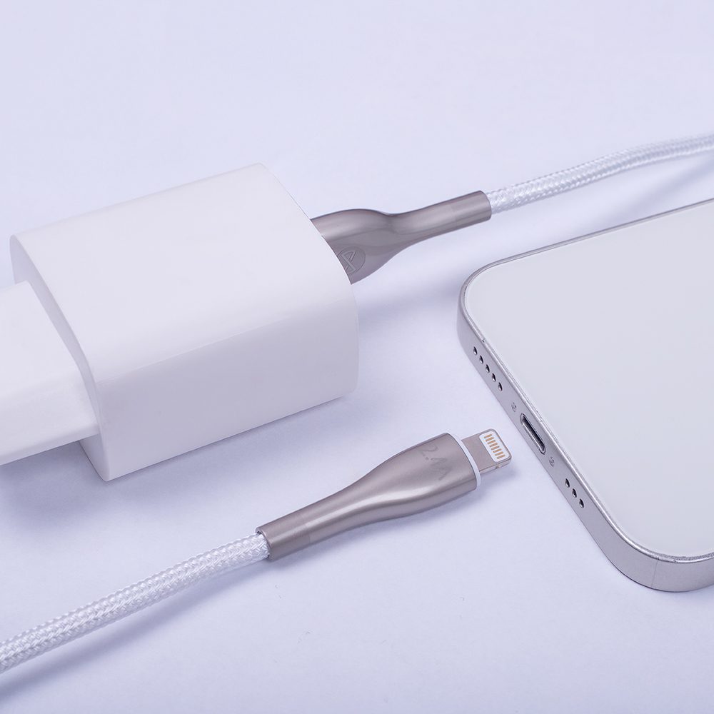 Forever Sleek cable USB - Lightning 1,0 m 2.4A white