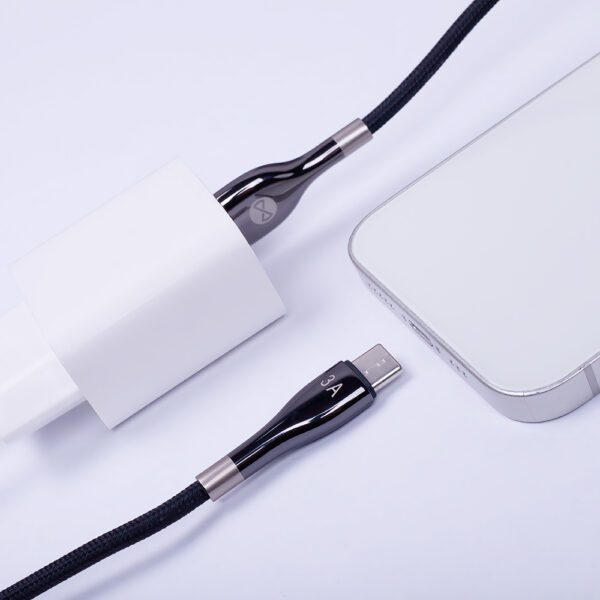 Forever Sleek cable USB - USB-C 1,0 m 3A black