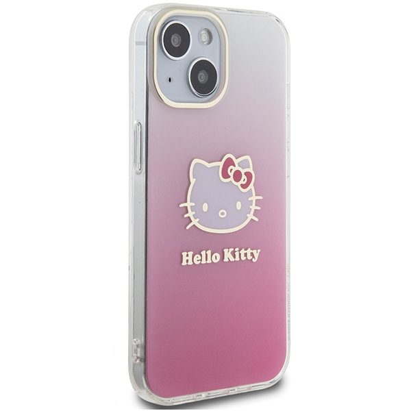 Hello Kitty case for iPhone 15 / 14 / 13 6,1" pink hardcase IML Gradient Electrop Kitty Case Head
