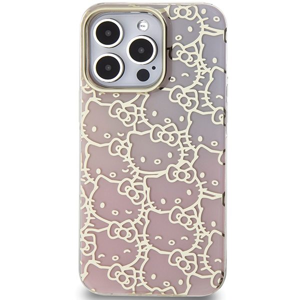 Hello Kitty case for iPhone 15 Pro Max 6,7" pink hardcase IML Gradient Electrop Crowded Kitty Head