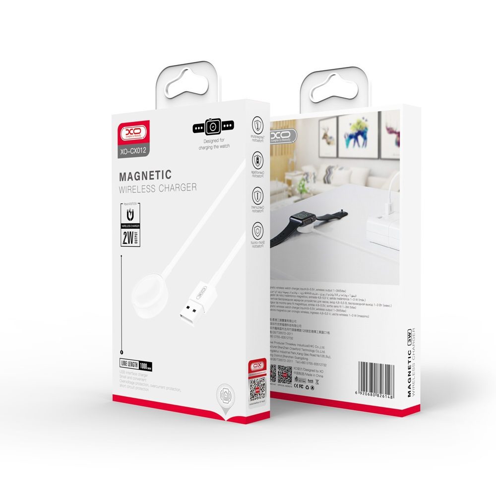 386622_oryg XO wireless inductive charger CX012 white for Apple Watch