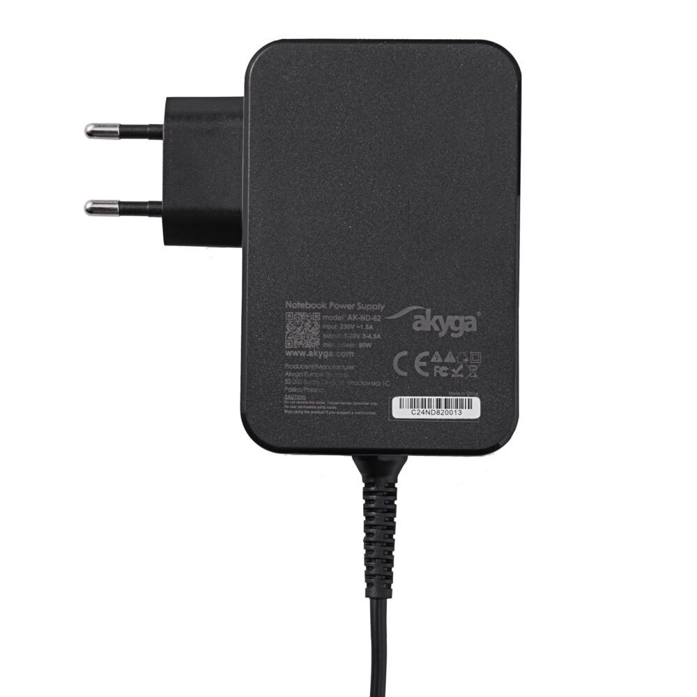 Akyga power supply Akyga AK-ND-82 5-20V / 3-4.5A 90W USB type C 1.8m GaN