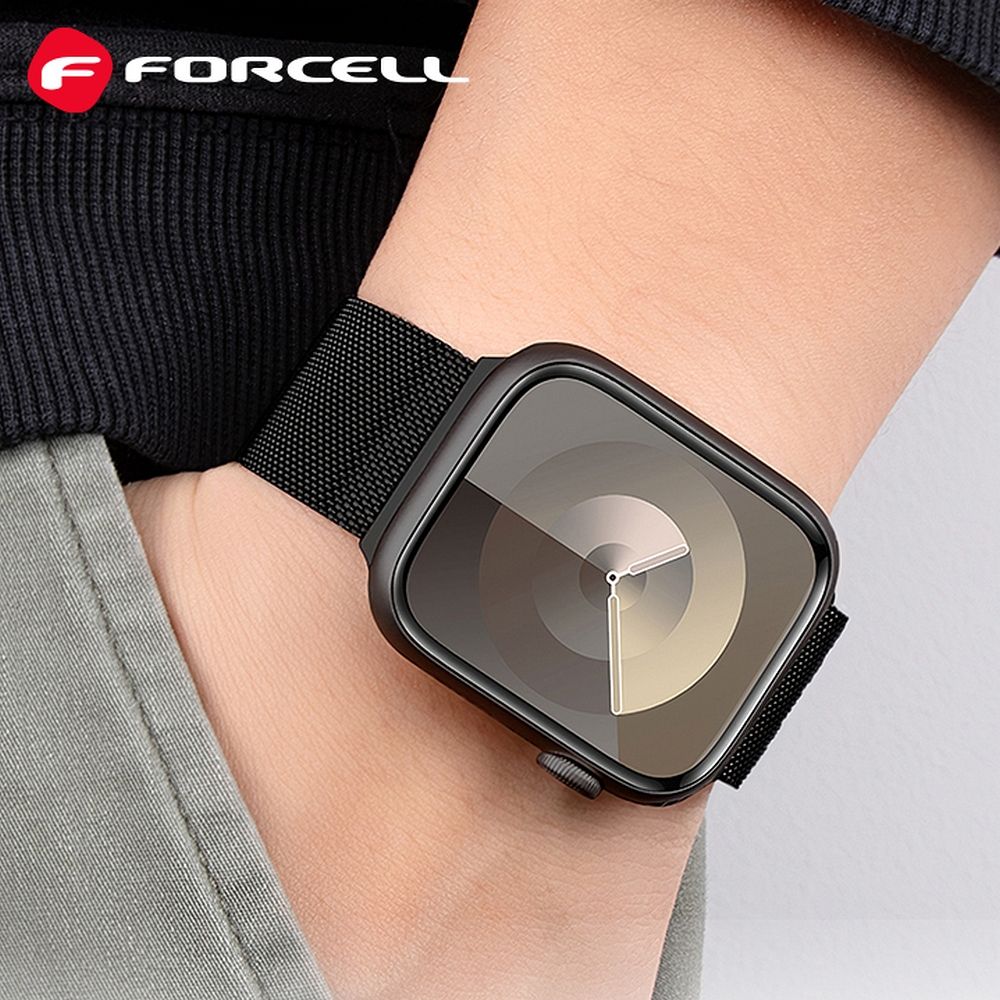 388ca48bb03dbd537536c3f4f5cf85c2 FORCELL F-DESIGN FA14 magnetic stainless steel strap for APPLE Watch 42 / 44 / 45 / 49 mm black