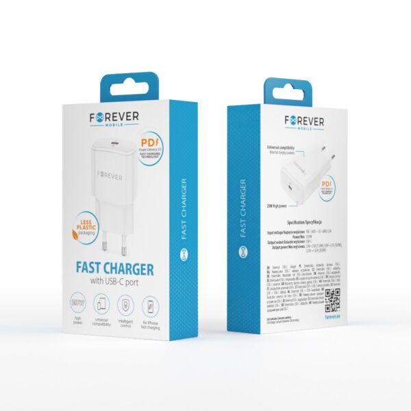 Forever TC-01-20C PD QC charger 1x USB-C 20W white