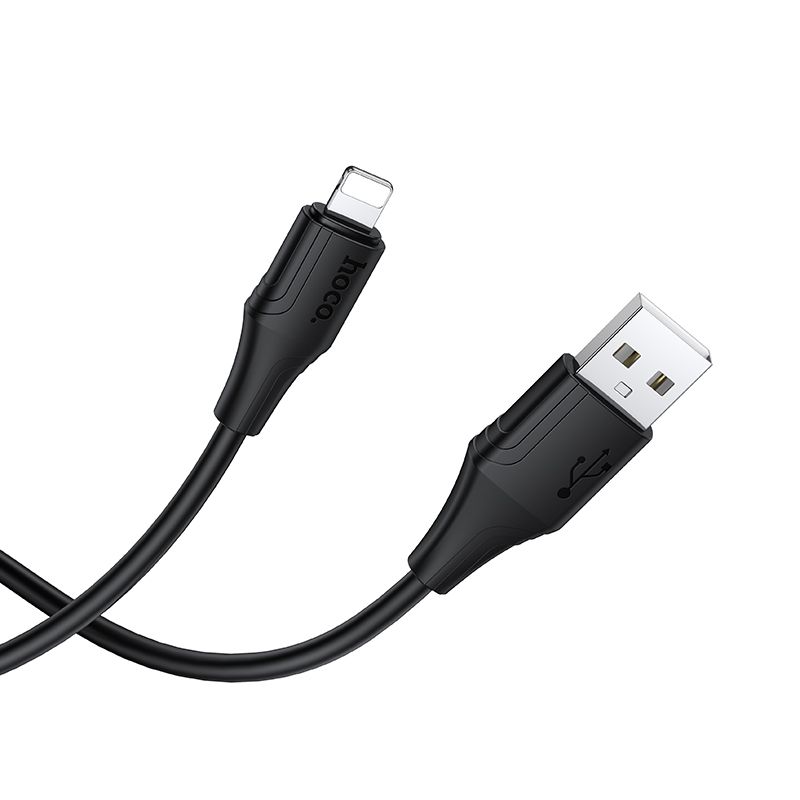 Silicone Cable USB A to Lightning Hoco 27W 1 m X124 black