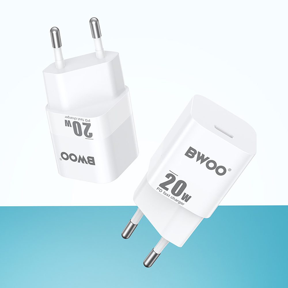 BWOO CDA155 PD wall charger 1x USB-C port 1A 20W white