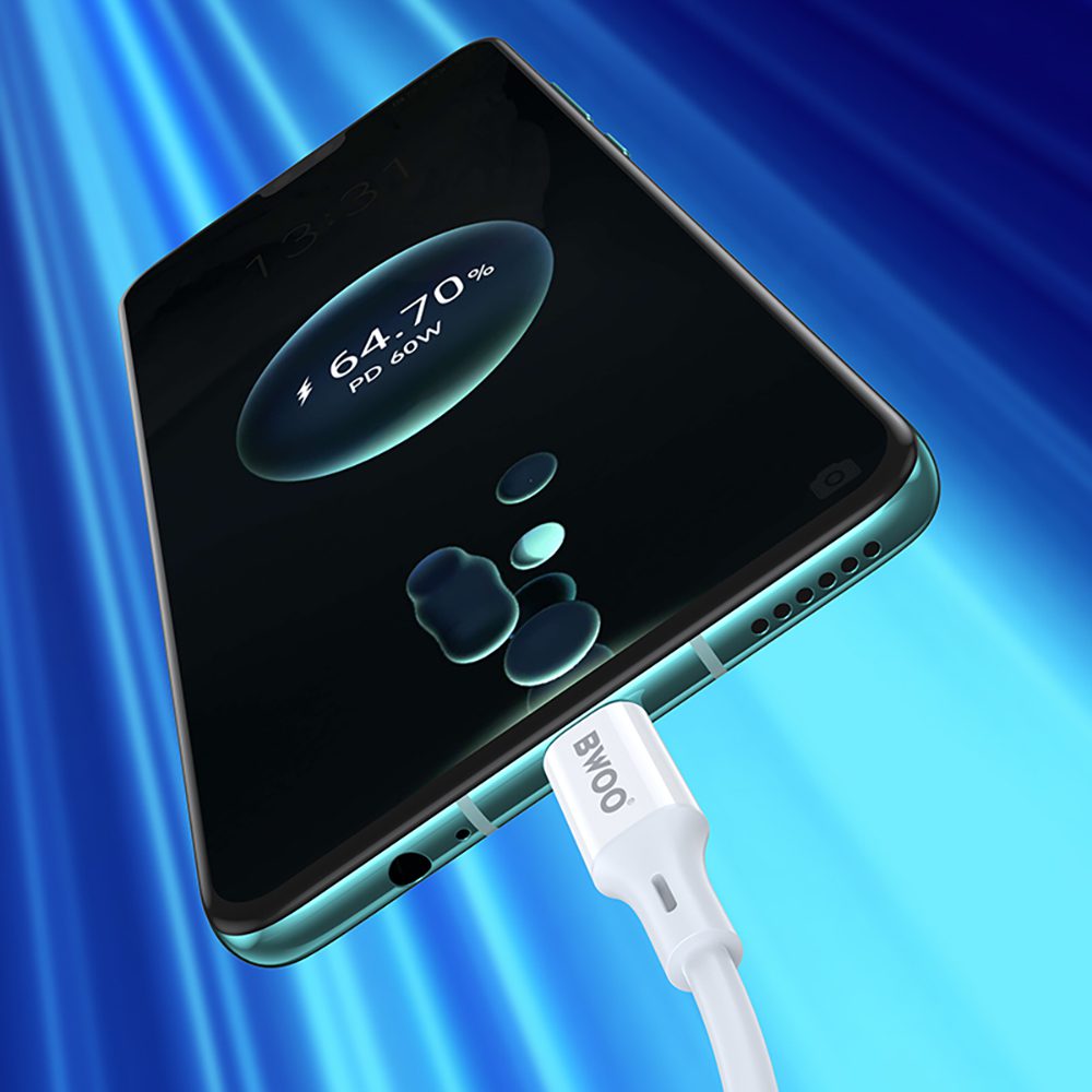 BWOO Cable USB-C - USB-C 1m 60W ABS + TPE X282 C-C white